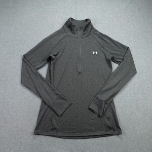 Under Armour Pullover Womens XS Gray Quarter Zip Semi Fitted AllSeasonGear